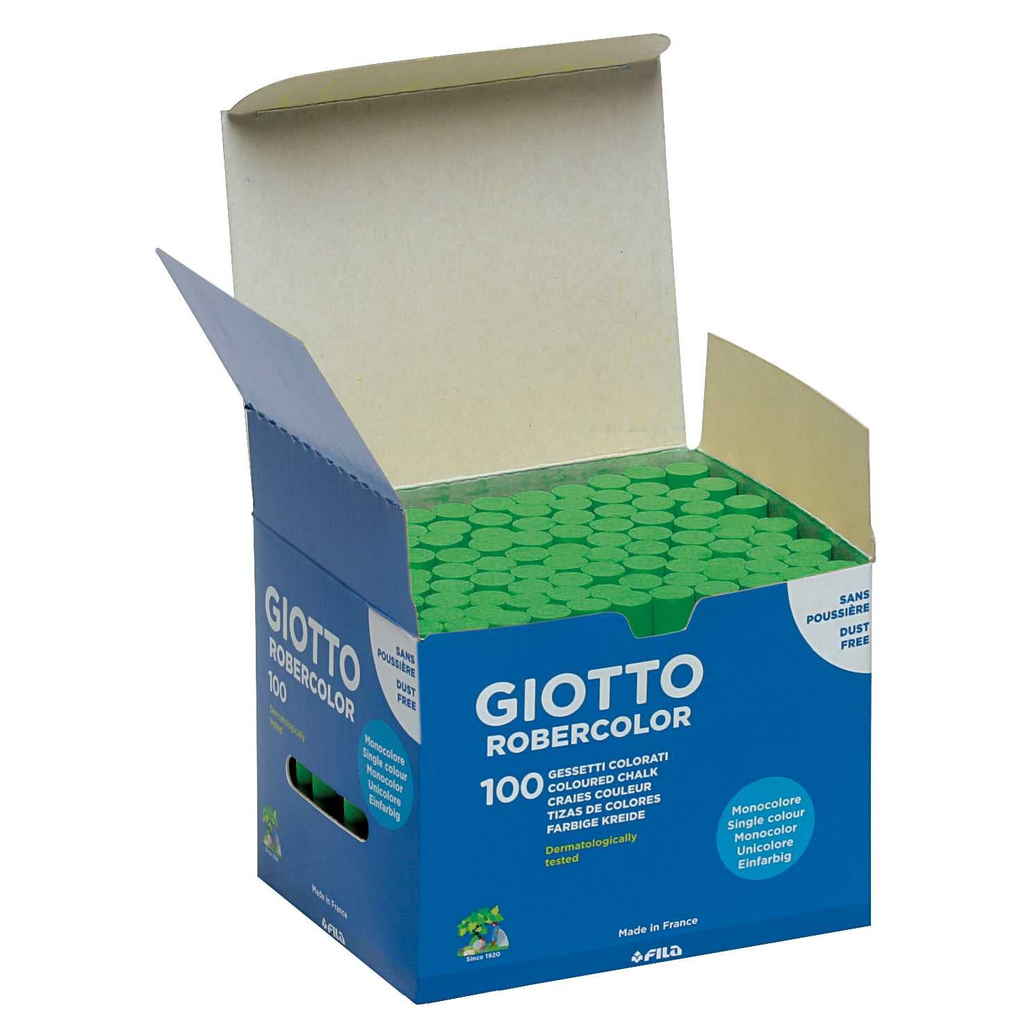 giotto robercolor κιμωλίες χωρίς σκόνη 100 τμχ – πράσινο