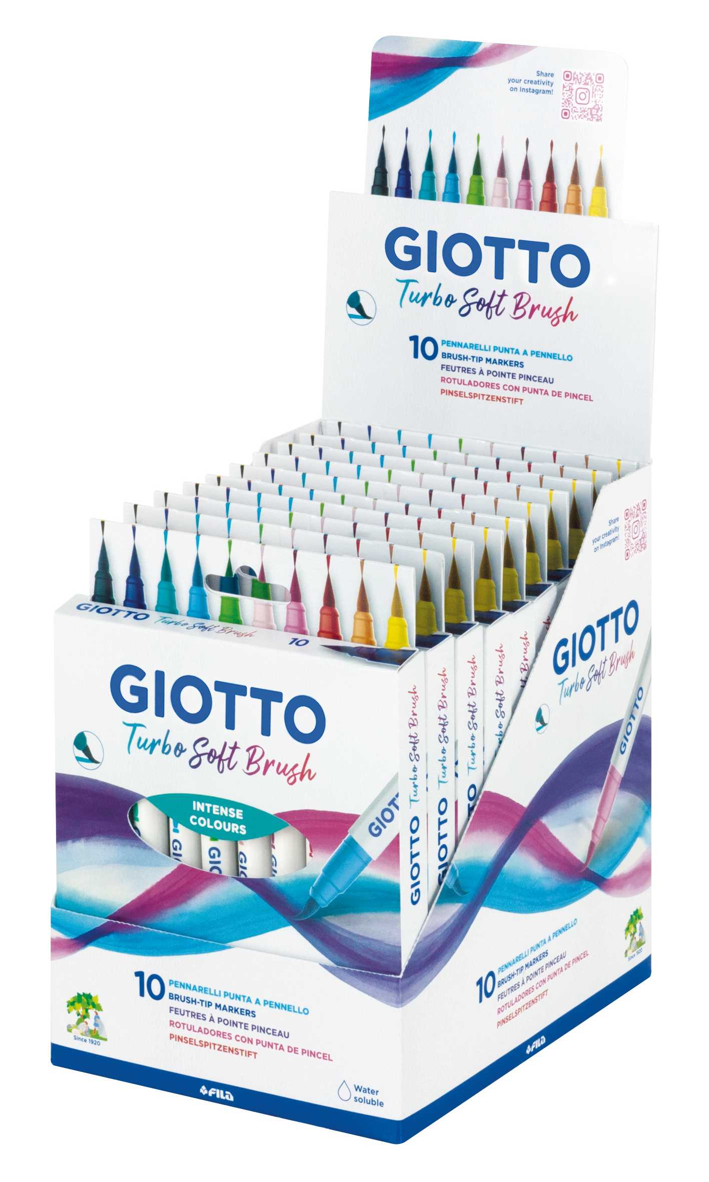 Μαρκαδόροι με πινέλο GIOTTO Turbo Soft Brush - 10 τμχ