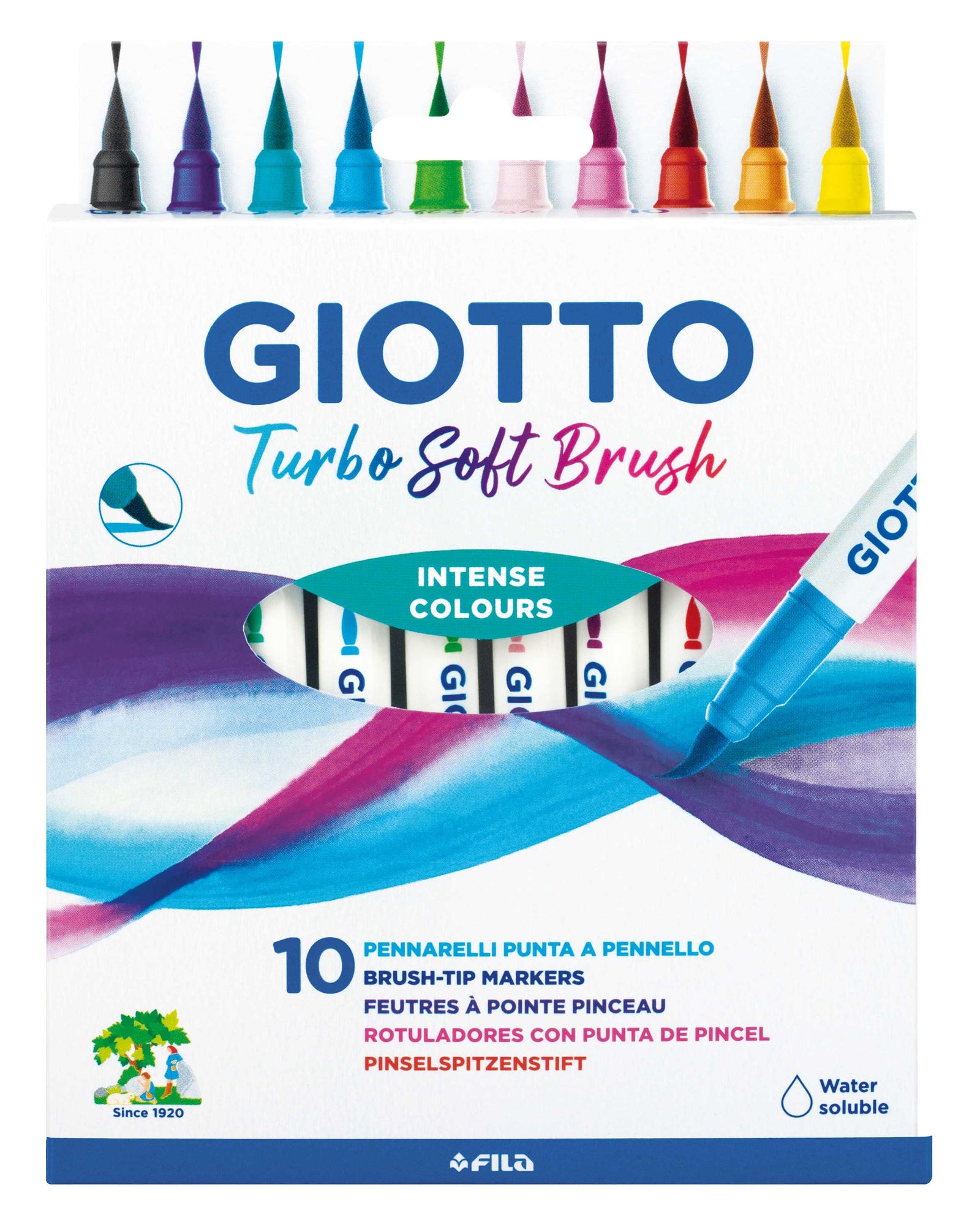 Μαρκαδόροι με πινέλο GIOTTO Turbo Soft Brush - 10 τμχ
