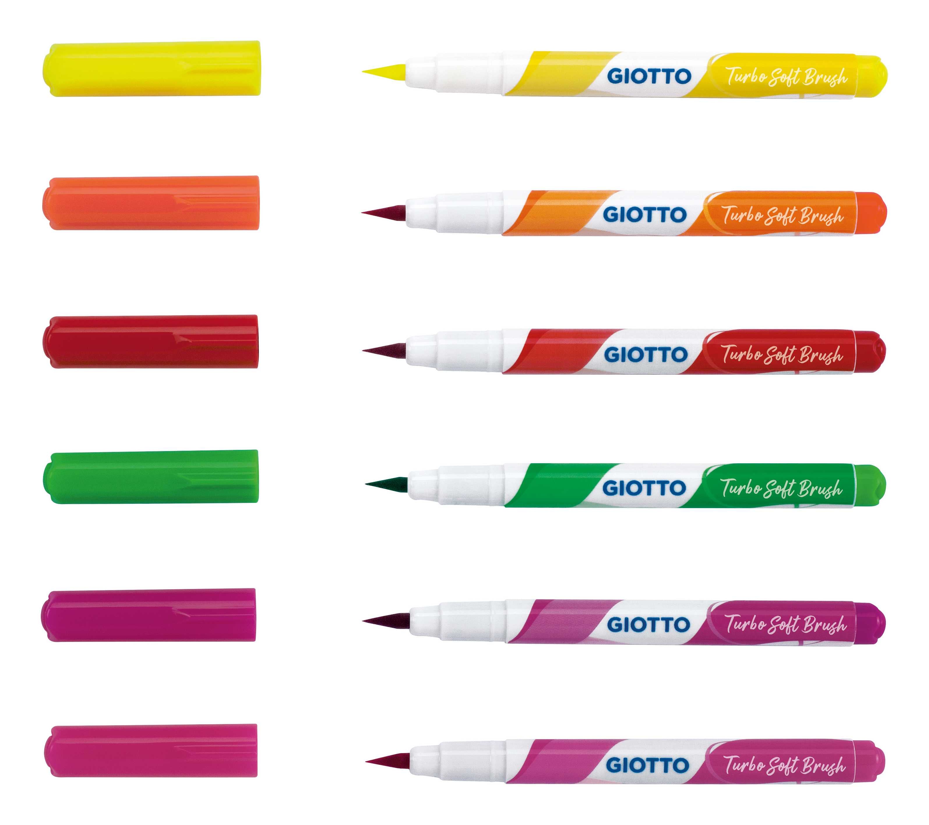 Μαρκαδόροι πινέλο GIOTTO Turbo Soft Brush Fluo 6 τμχ