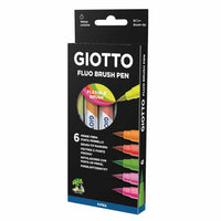 Μαρκαδόροι πινέλο GIOTTO Turbo Soft Brush Fluo 6 τμχ