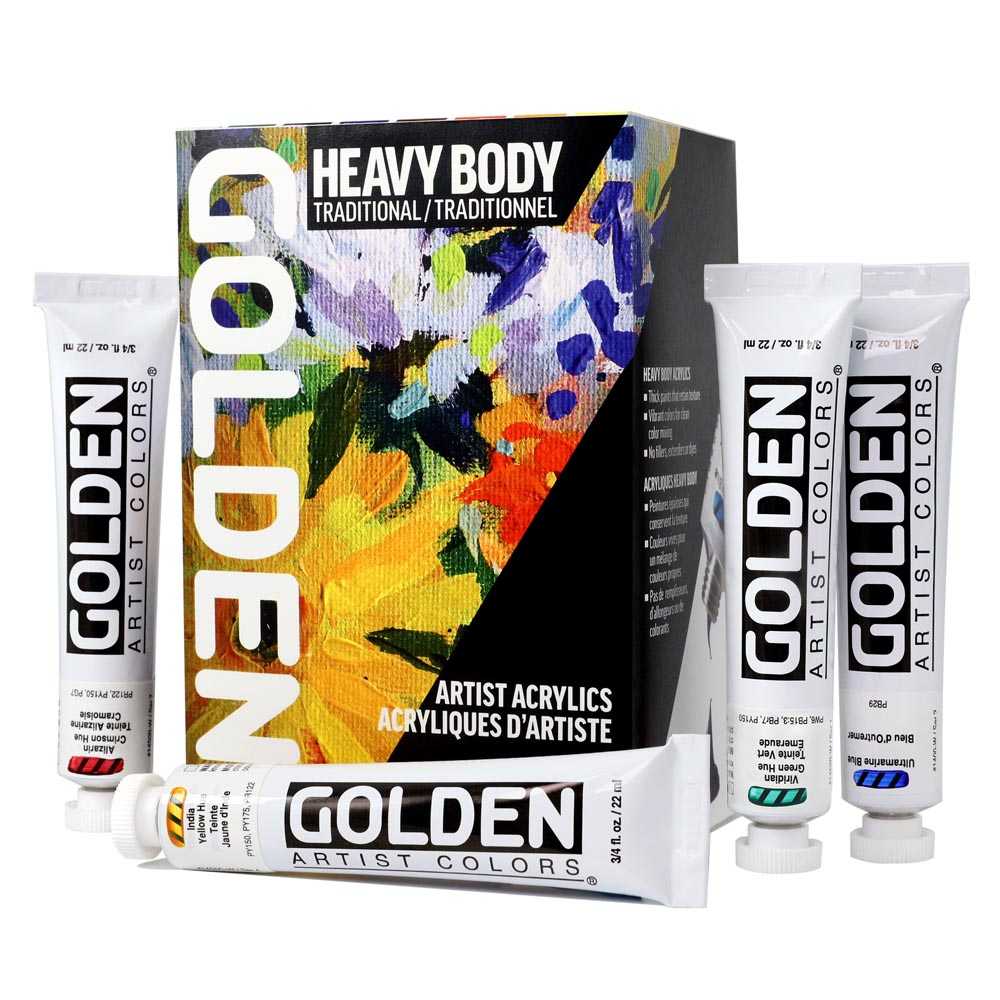 GOLDEN Heavy Body σετ ακρυλικών χρωμάτων Traditional 7 x 22 ml
