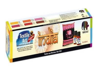 INDIA Σετ υφασμάτινων χρωμάτων 6x20ml