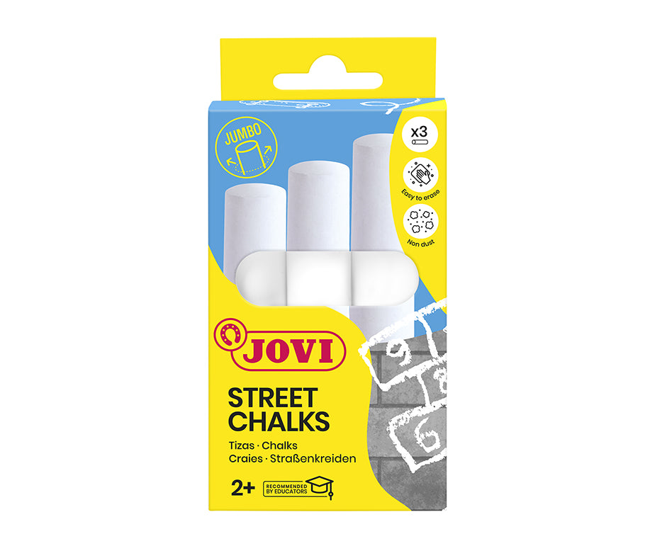 Κιμωλίες πεζοδρομίου JOVI jumbo, 3 τμχ, λευκές