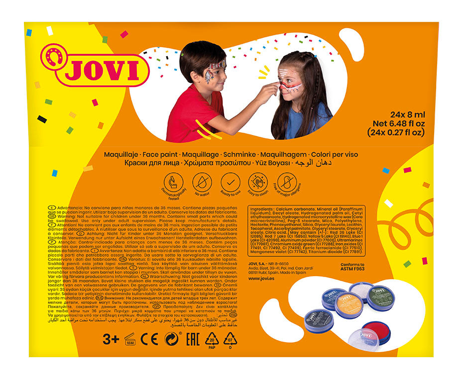 JOVI χρώματα face painting σε σταντ 24 x 8 ml