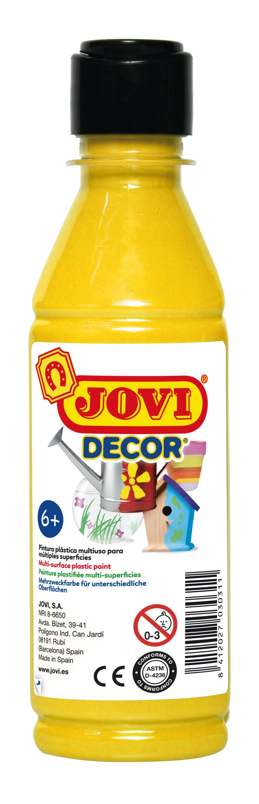 Ακρυλικό χρώμα JOVI Jovidecor 250 ml – κίτρινο