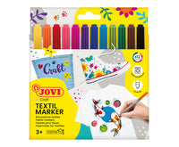 JOVI Jovidecor Textil μαρκαδόροι υφάσματος με μύτη πινέλο 12 τεμ