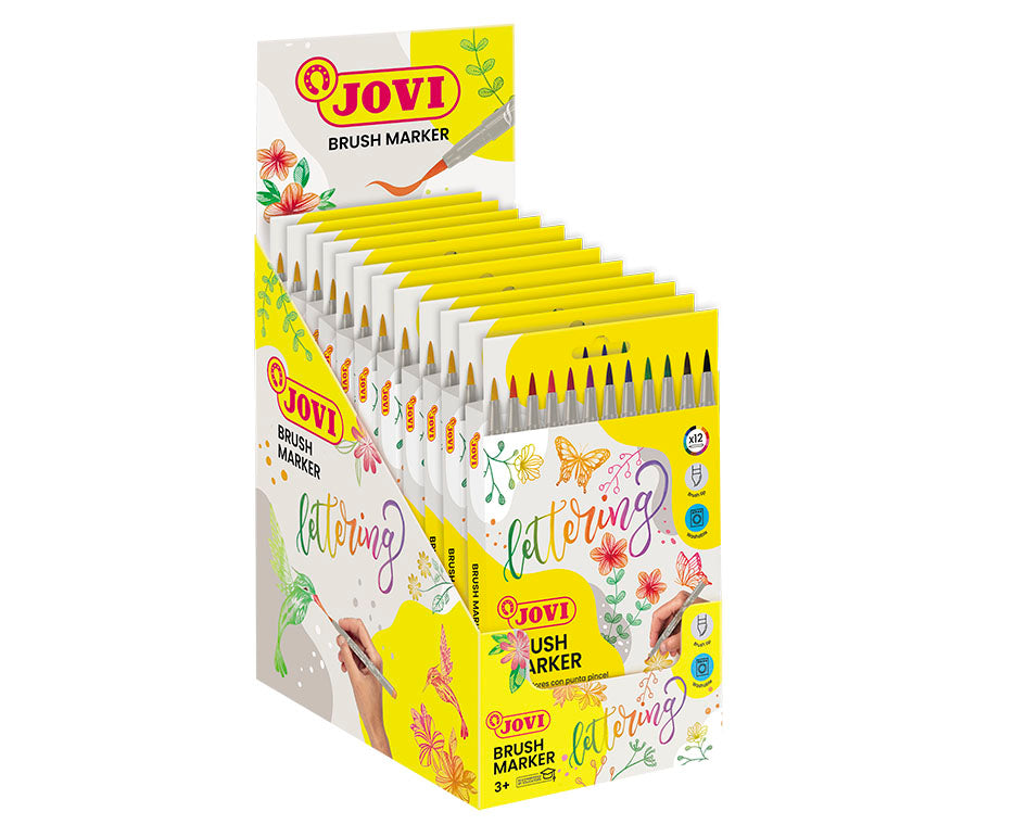 JOVI Lettering μαρκαδόροι ακουαρέλας με μύτη πινέλο 12 τεμ
