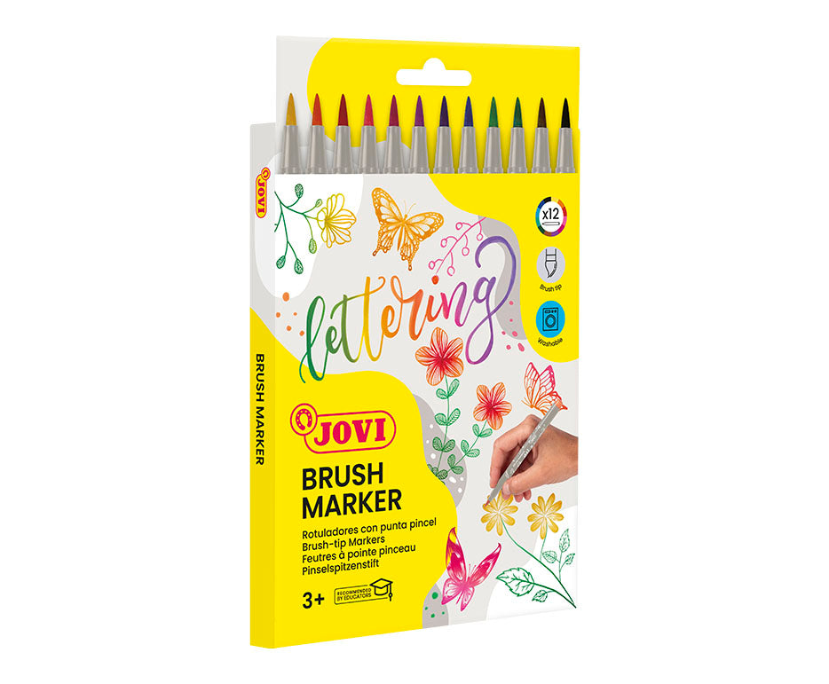 JOVI Lettering μαρκαδόροι ακουαρέλας με μύτη πινέλο 12 τεμ