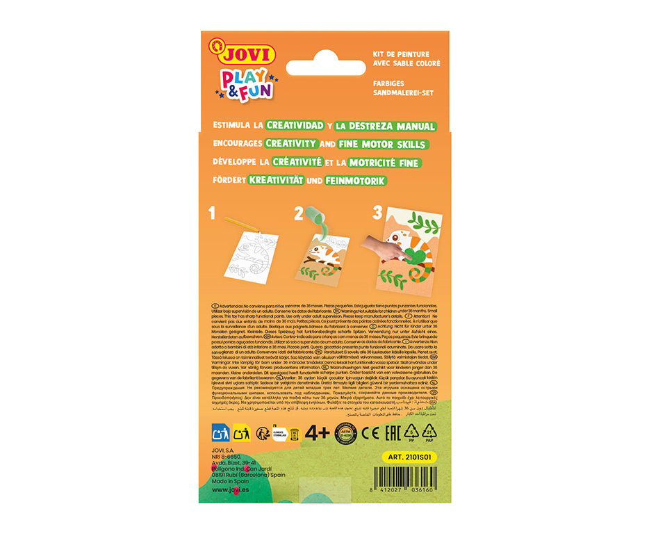 JOVI Play&Fun mini δημιουργικό σετ ζωγραφικής με άμμο – 9 τεμάχια