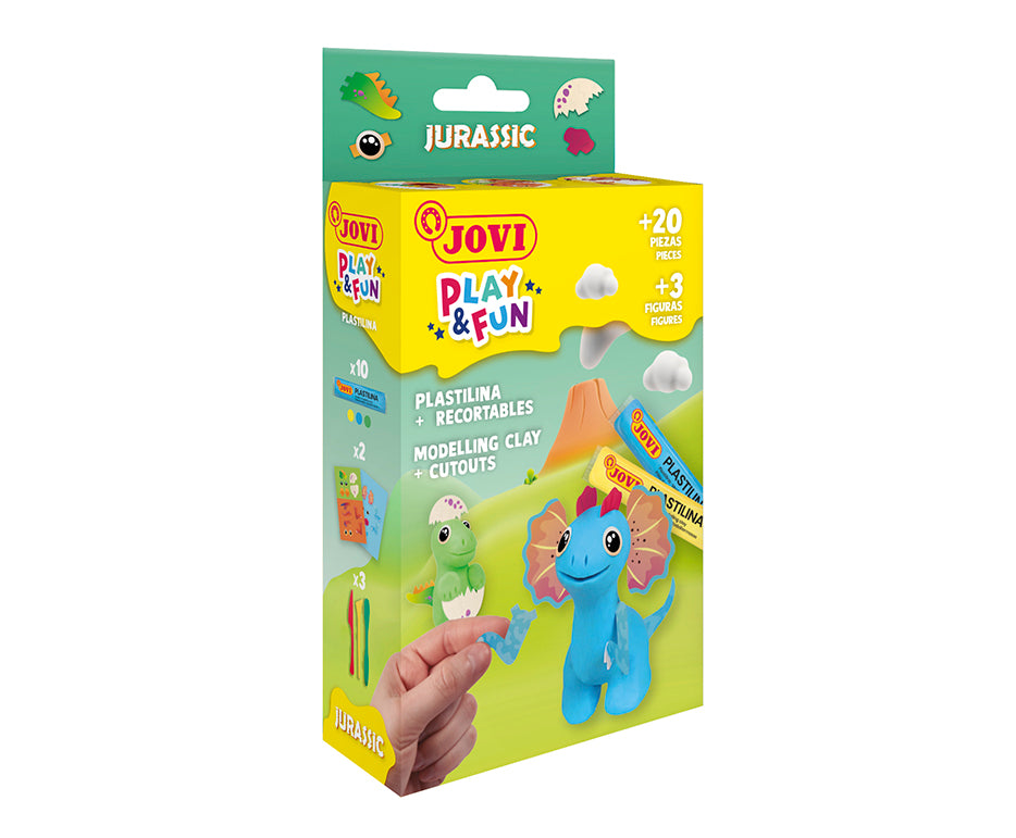 JOVI Play&Fun Mini σετ με φυσική πλαστελίνη – Ιουρασικό