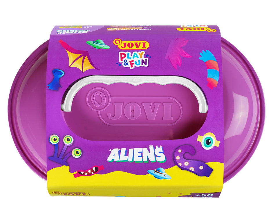 JOVI Play&Fun φυσική πλαστελίνη σε βαλιτσάκι Aliens - 50 τμχ
