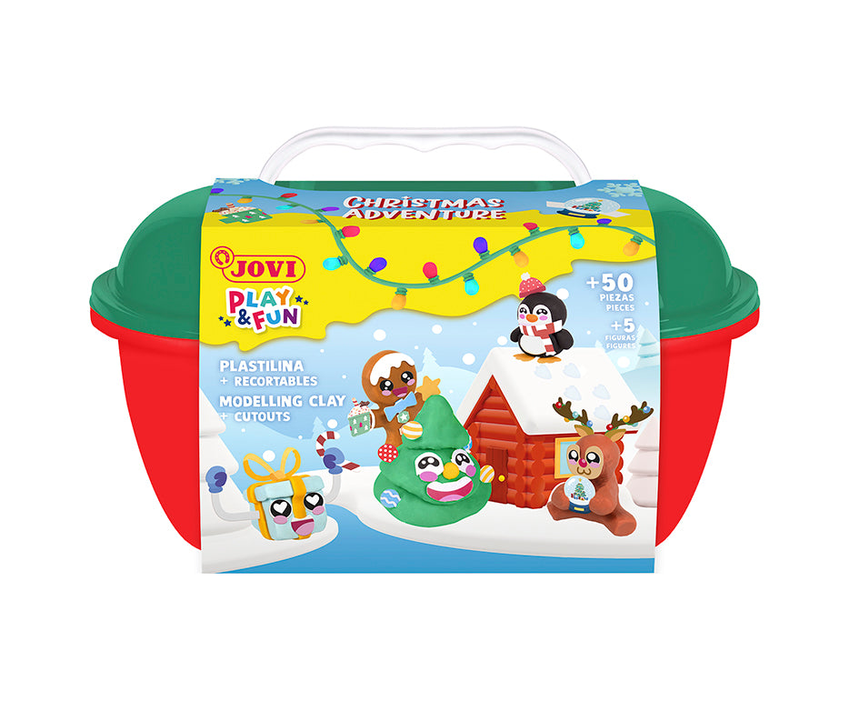 JOVI Play&Fun φυσική πλαστελίνη σε βαλιτσάκι Christmas Adventure