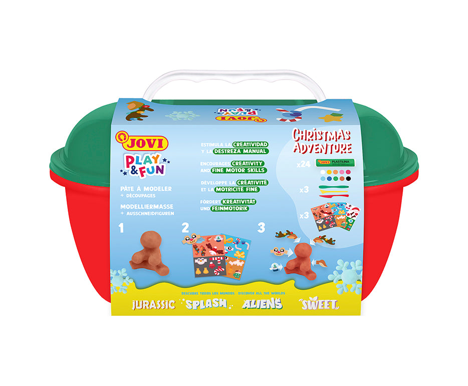 JOVI Play&Fun φυσική πλαστελίνη σε βαλιτσάκι Christmas Adventure