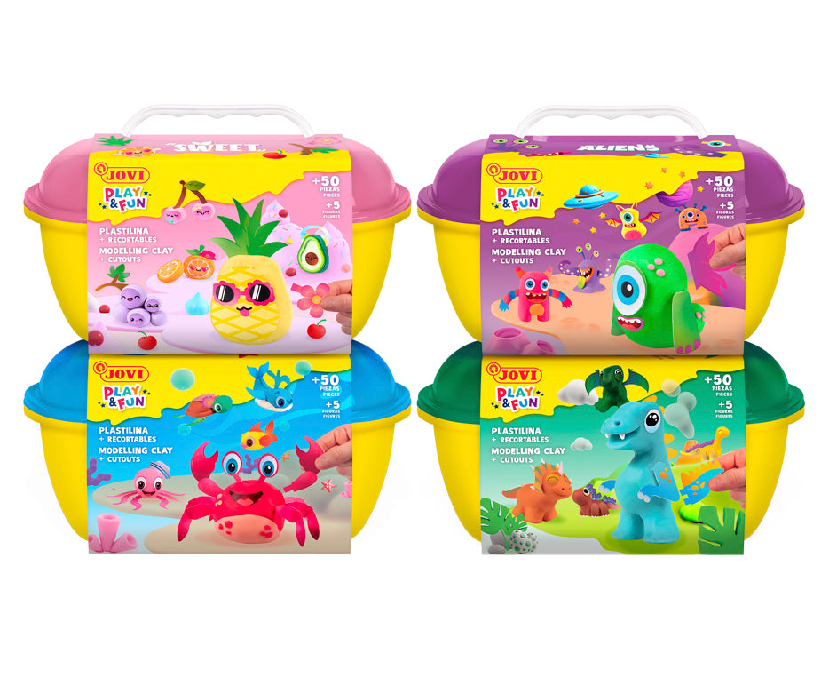 JOVI Play&Fun φυσική πλαστελίνη σε βαλιτσάκι Jurassic – σετ με αξεσουάρ