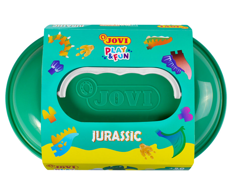JOVI Play&Fun φυσική πλαστελίνη σε βαλιτσάκι Jurassic – σετ με αξεσουάρ