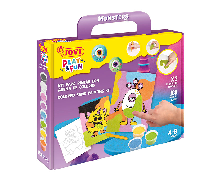 JOVI Play&Fun σετ ζωγραφικής με άμμο Monsters 12 τμχ