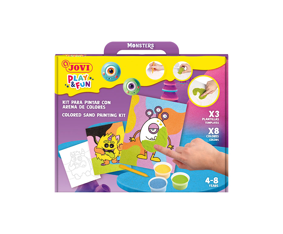 JOVI Play&Fun σετ ζωγραφικής με άμμο Monsters 12 τμχ