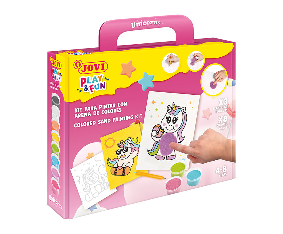 Σετ ζωγραφικής με άμμο JOVI Play&Fun Unicorns - 12 τμχ