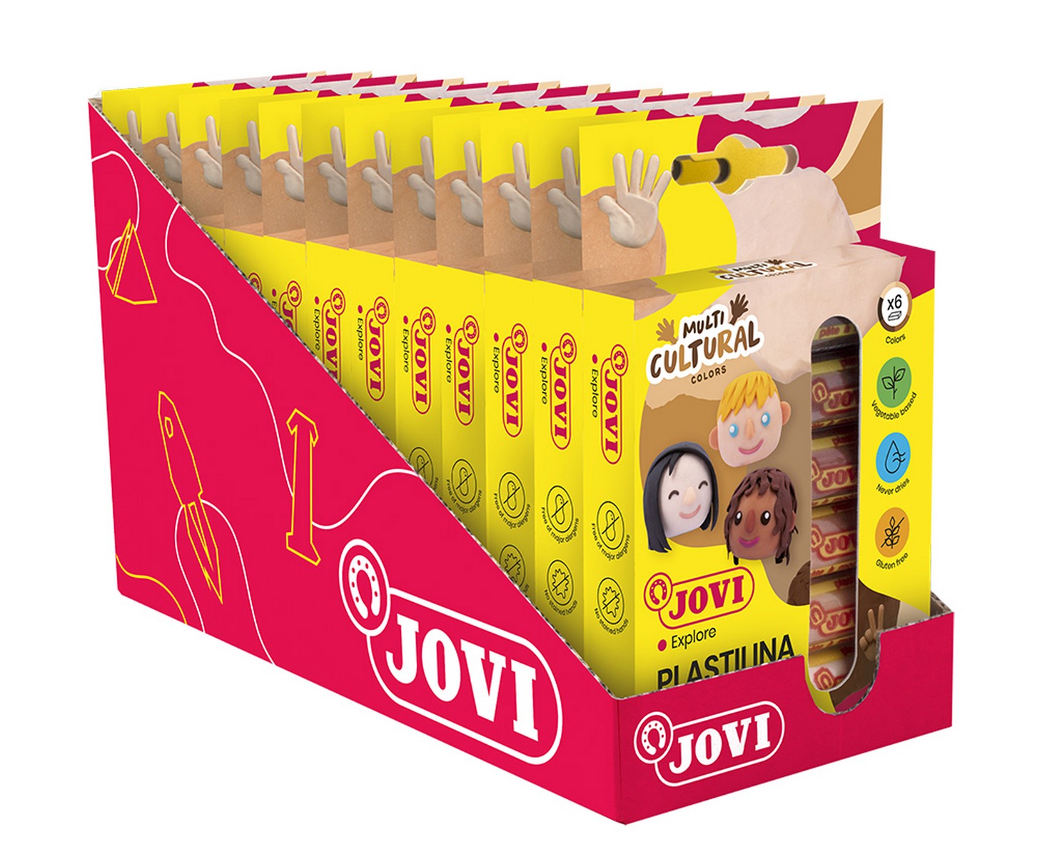 JOVI φυσική πλαστελίνη αποχρώσεις δέρματος 6 x 15 g