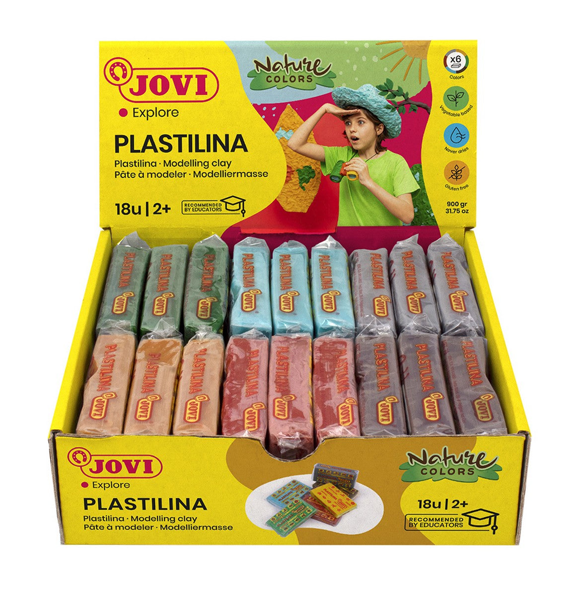 JOVI φυσική πλαστελίνη φυσικές αποχρώσεις 18 x 50 g