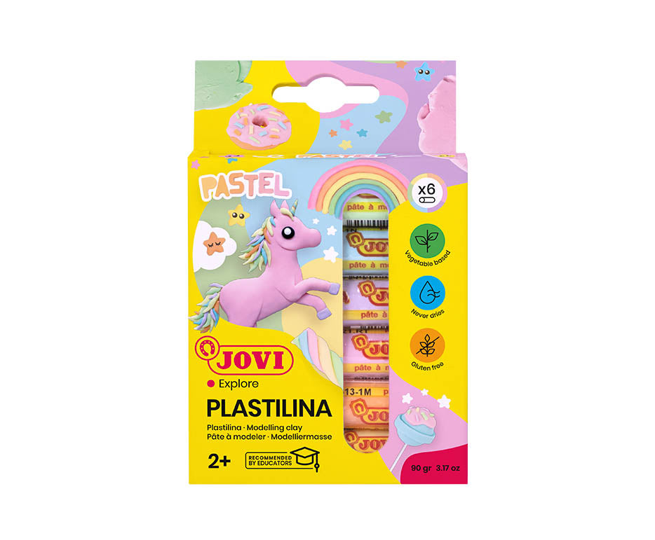 JOVI φυσική πλαστελίνη σε παστέλ χρώματα 6 x 15 g