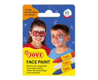 JOVI σετ χρωμάτων face painting σε στικ 3 x 5,6 g - λευκό, κόκκινο και μπλε