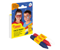 JOVI σετ χρωμάτων face painting σε στικ 3 x 5,6 g - λευκό, κόκκινο και μπλε