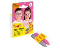 JOVI σετ χρωμάτων face painting σε στικ 3 x 5,6 g - ροζ, ασημί και λευκό