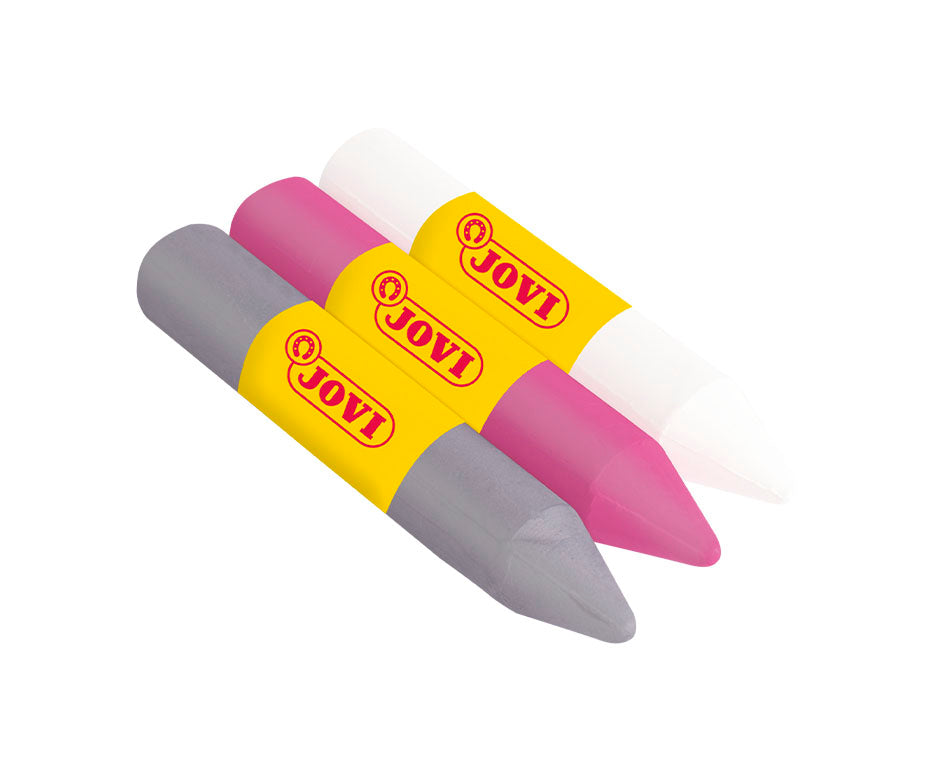 JOVI σετ χρωμάτων face painting σε στικ 3 x 5,6 g - ροζ, ασημί και λευκό