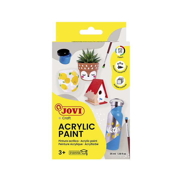 JOVI σετ ακρυλικών χρωμάτων 6x35 ml + πινέλο