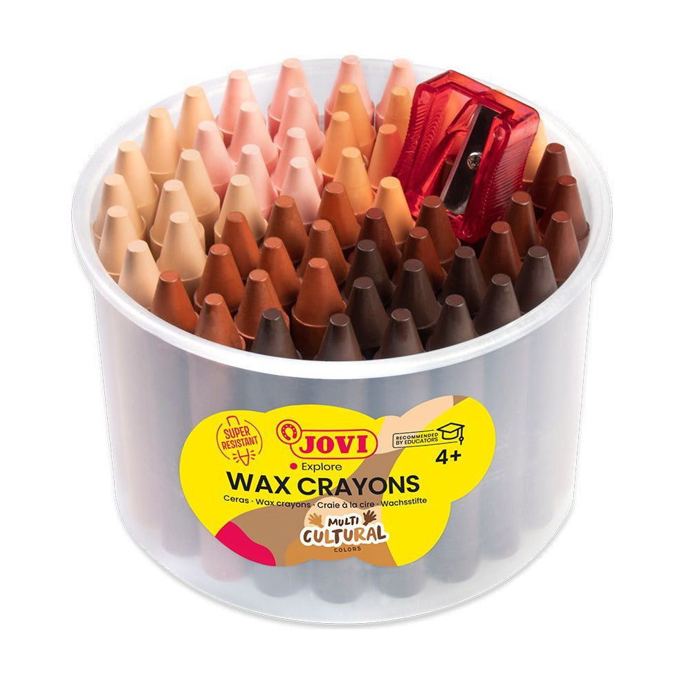 JOVI Στρογγυλές κηρομπογιές Jumbo αποχρώσεις δέρματος - Σετ 60 τεμαχίων με ξύστρα