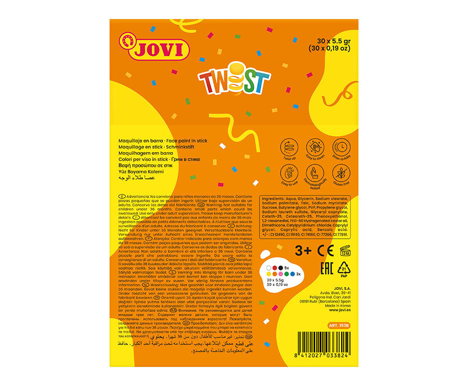 JOVI Twist σετ κηρομπογιές face painting σταντ display 30 τμχ