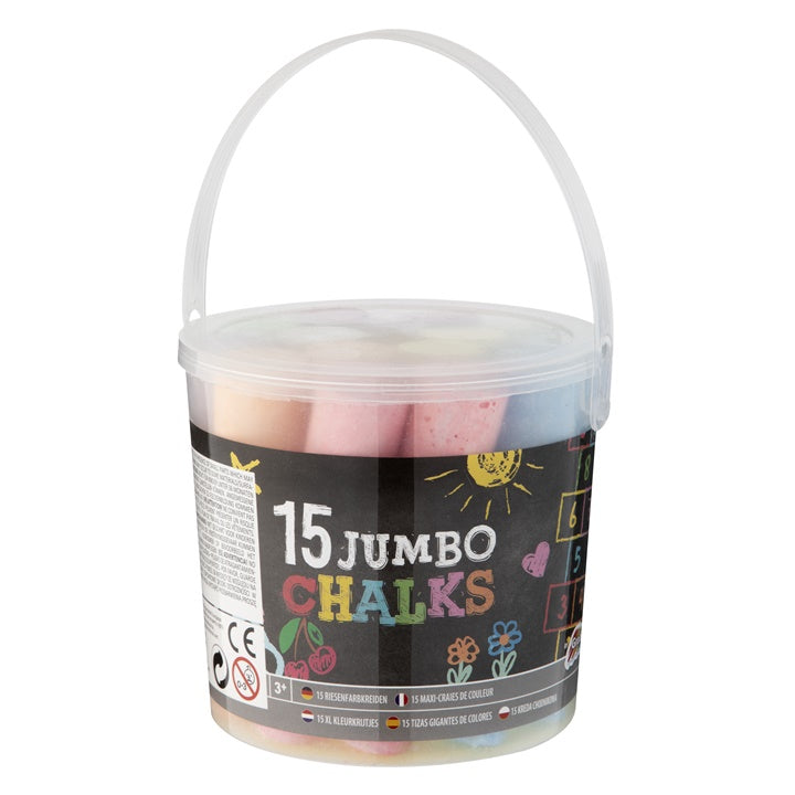 JUMBO χρωματιστές κιμωλίες σε κουβά 15 τεμάχια