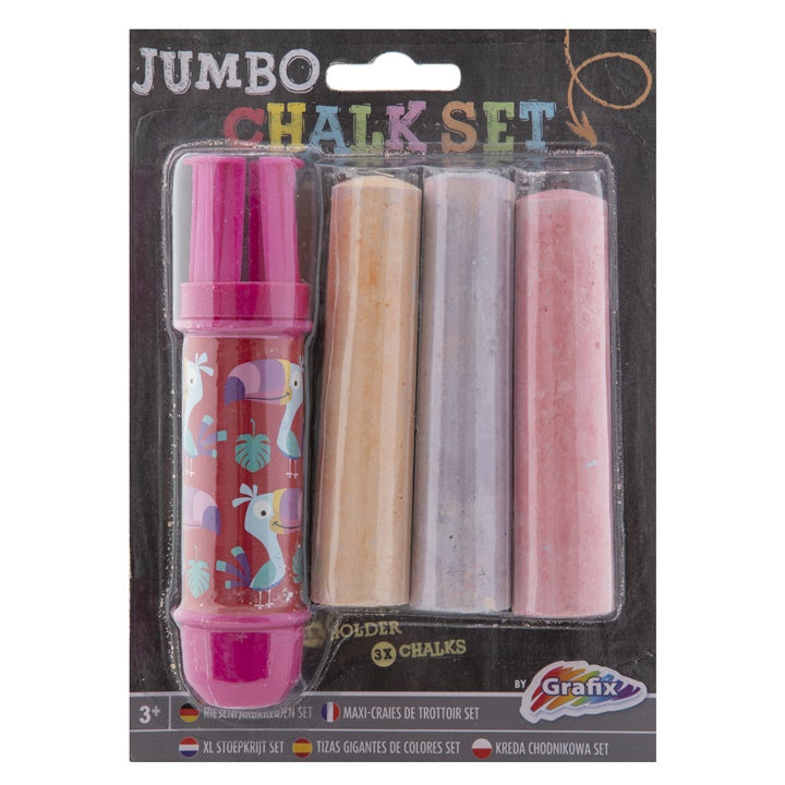 Jumbo κιμωλία πεζοδρομίου με θήκη 3 τεμ. | Διάφορες αποχρώσεις