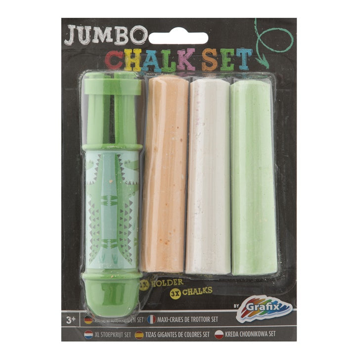 Jumbo κιμωλία πεζοδρομίου με θήκη 3 τεμ. – Πράσινο