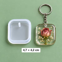 τετράγωνο καλούπι 4,7 × 4,2 cm + 3 κρίκοι για μπρελόκ