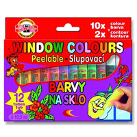 KOH-I-NOOR 12x10 ml σετ αποκολλήσιμων χρωμάτων γυαλιού