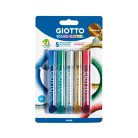 Κόλλα με χρυσόσκονη GIOTTO Glitter Glue μεταλλικά χρώματα 5 x 10 g
