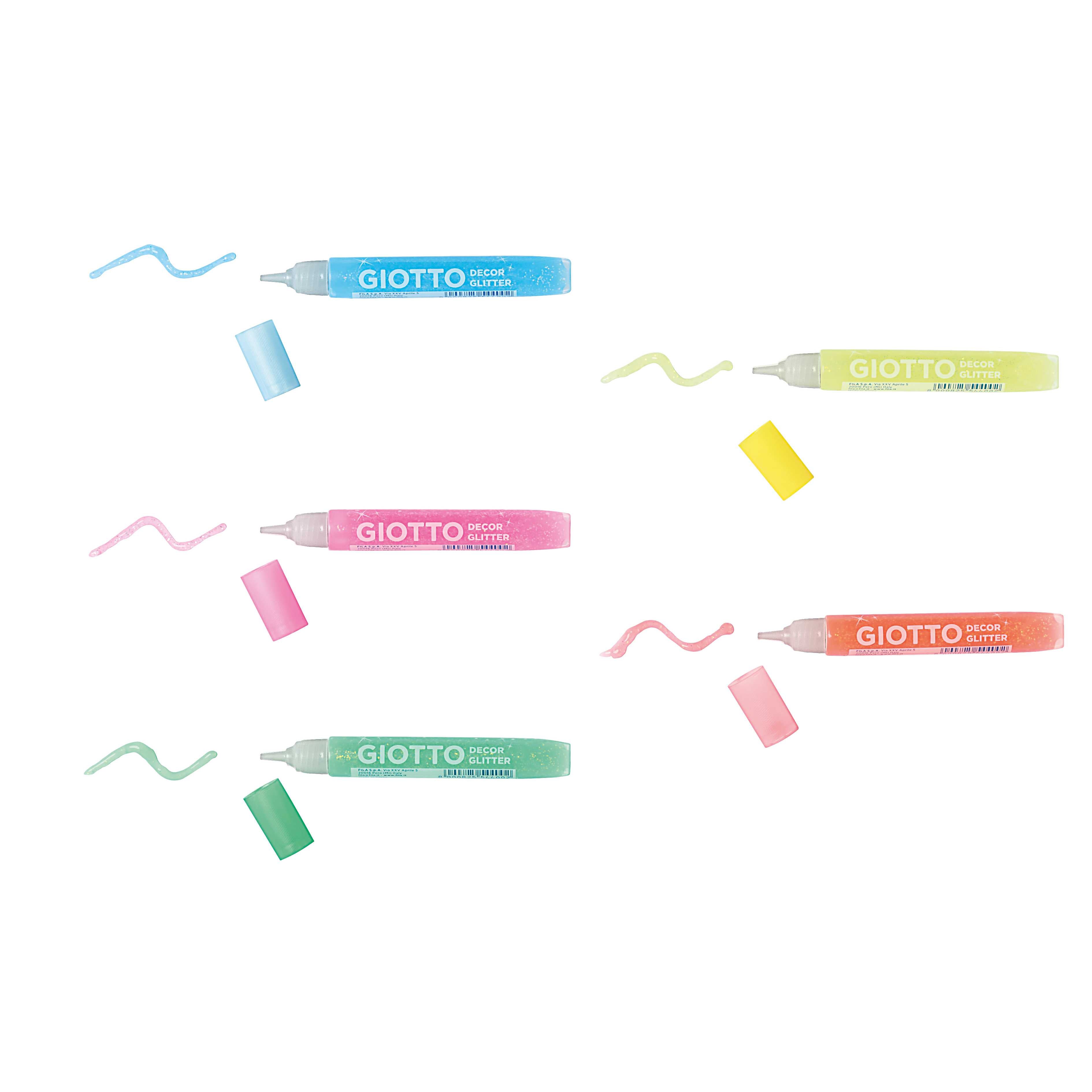 Κόλλα με γκλίτερ GIOTTO Glitter Glue neon χρώματα 5 x 10 g