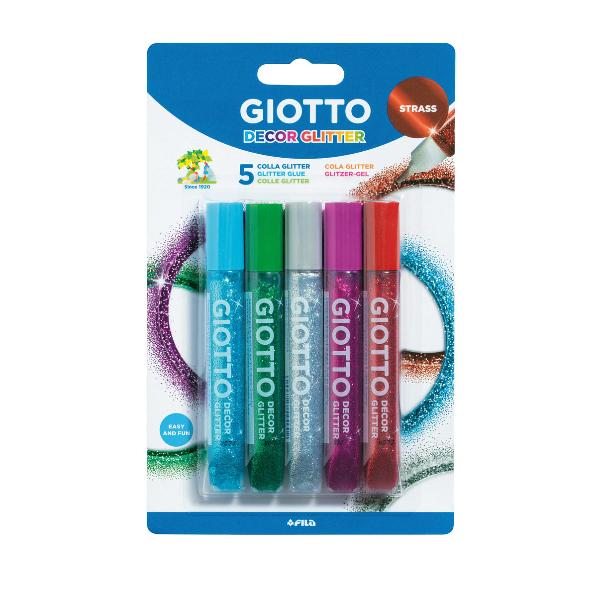 Κόλλα με γκλίτερ GIOTTO Glitter Glue σε χρώματα πολύτιμων λίθων 5 x 10 g