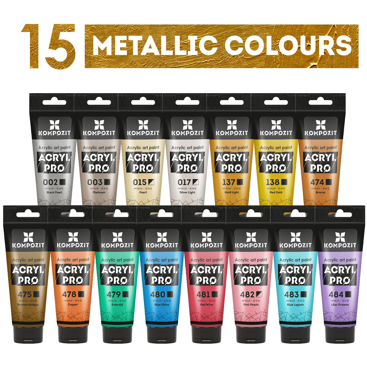 Μεταλλικό ακρυλικό χρώμα ACRYL PRO ART Composite 75 ml