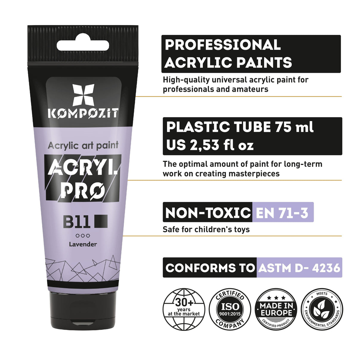 Παστέλ ακρυλικό χρώμα ACRYL PRO ART Composite 75 ml