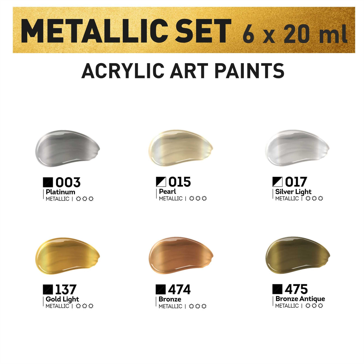 Σετ ακρυλικών χρωμάτων ACRYL PRO Metallic