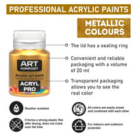 Σετ ακρυλικών χρωμάτων ACRYL PRO Metallic