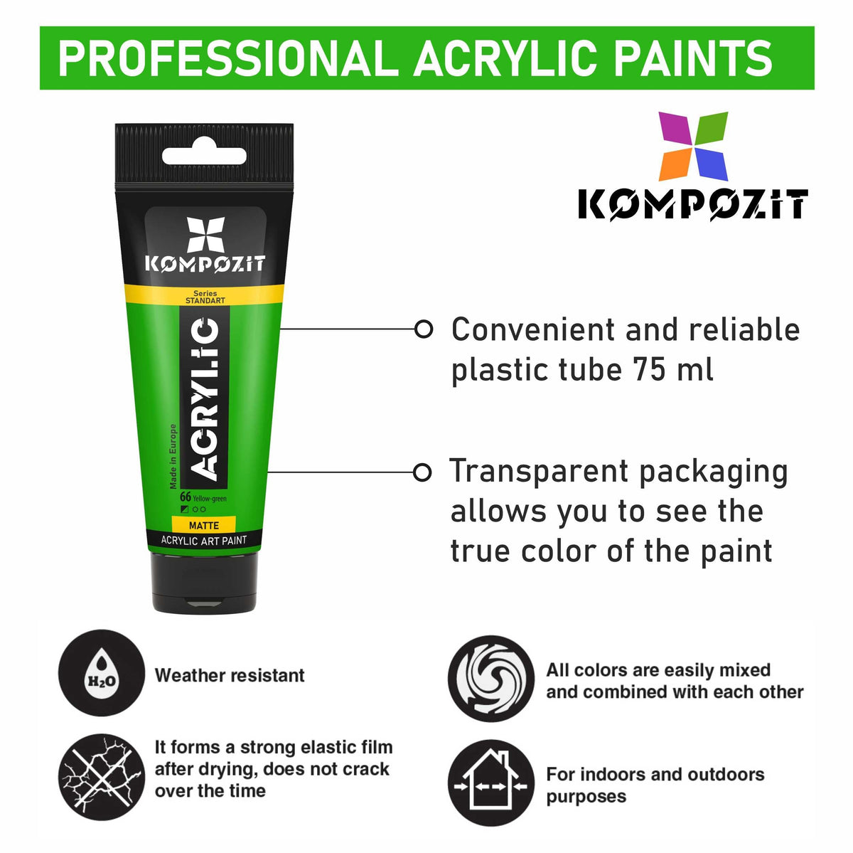 Ακρυλικό χρώμα STANDART Kompozit Metallic 75 ml