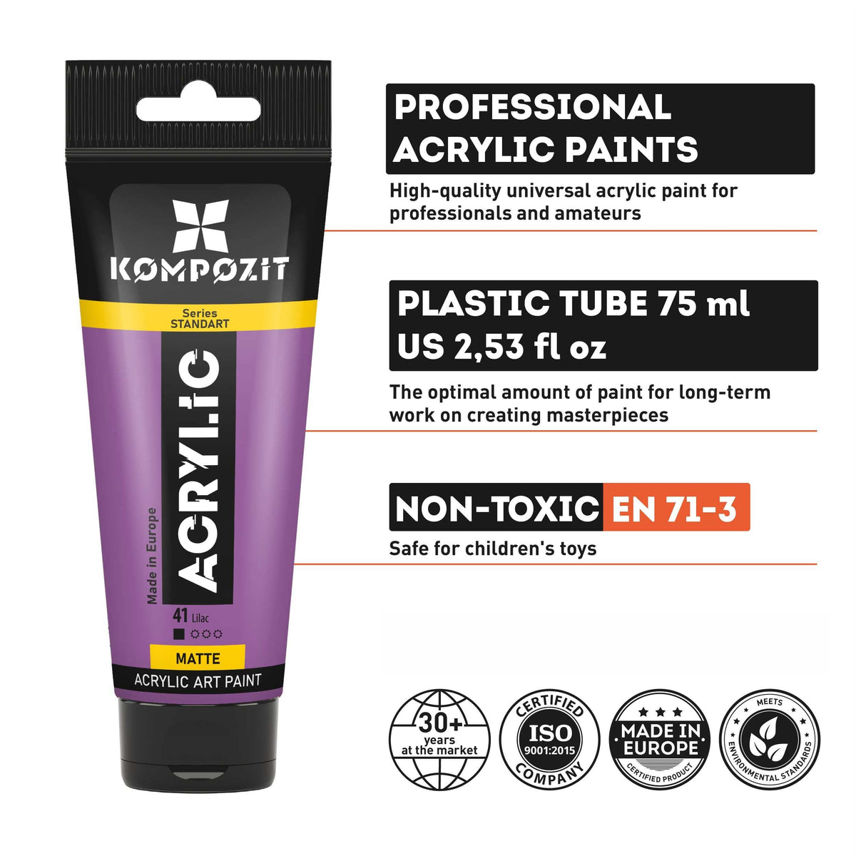 Ακρυλικό χρώμα Kompozit STANDART Fluorescent 75 ml