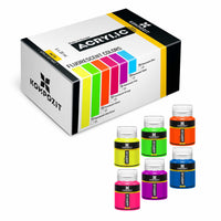 Σετ ακρυλικών χρωμάτων Kompozit STANDART Fluorescent 6 x 20 ml