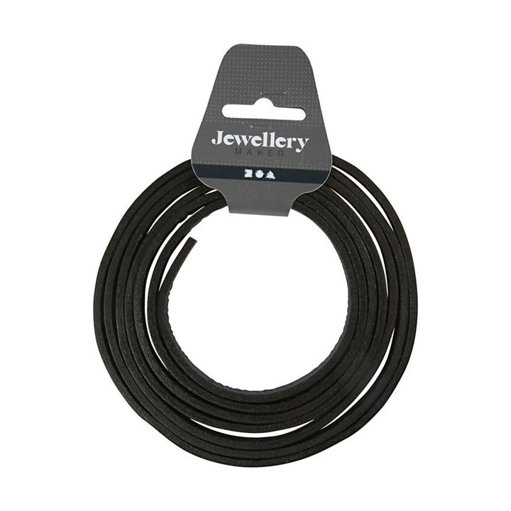 Δερμάτινος ιμάντας 3 mm x 2 m - Διάφορα χρώματα – Μαύρο