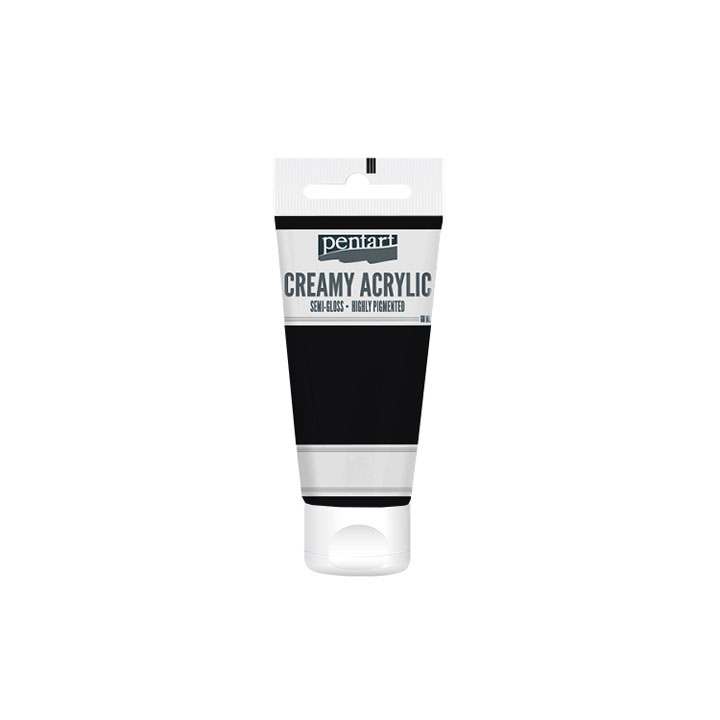 Κρεμμωδες ήμι-ματ ακρυλικόο χρωμα Pentart 60 ml – Black